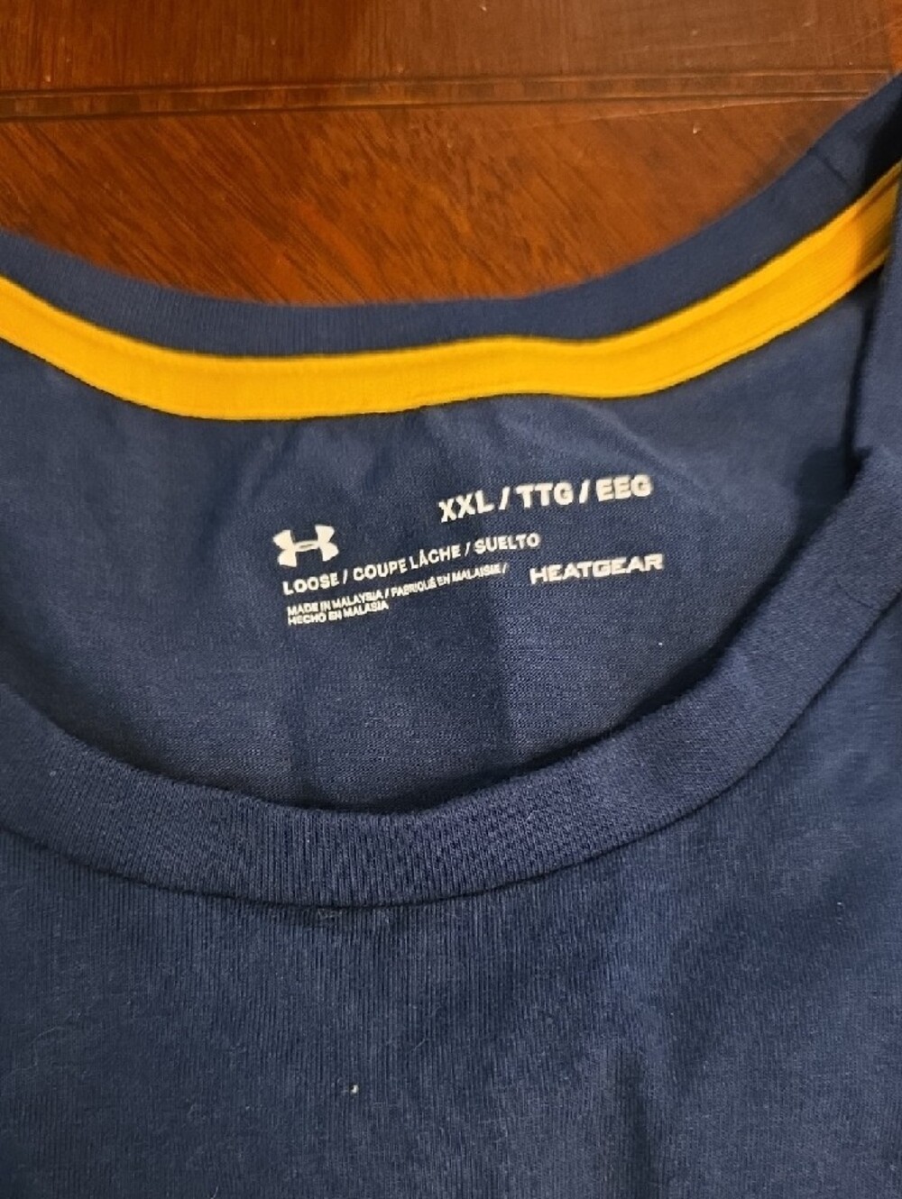Under Armour Navy Short-Sleeve Tee with Yellow Bull Graphic - Picture 3 of 3